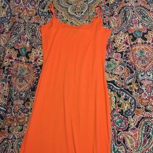 Orange spaghetti strap dress
